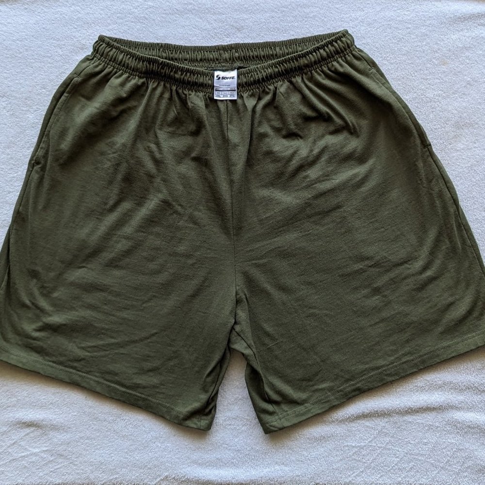 Men's Elastic Waist Casual Shorts, Soffe, 2XL, Olive Green